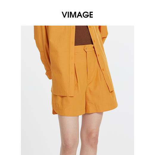 VIMAGE纬漫纪秋新款时尚直筒宽松阔腿短裤V2205803 商品图2