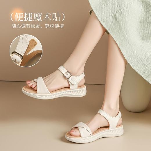 ZHR厚底凉鞋女鞋夏季新款女士软底休闲百搭轻便夏日交叉带凉鞋 商品图2