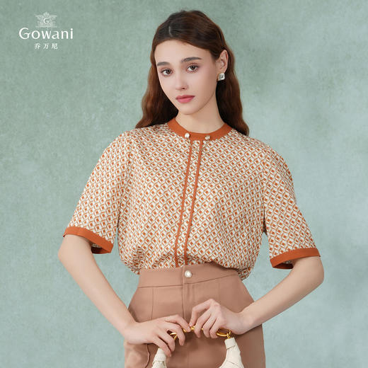 乔万尼真丝短袖女夏新品衬衫桑蚕丝衬衣ET2C252 商品图1