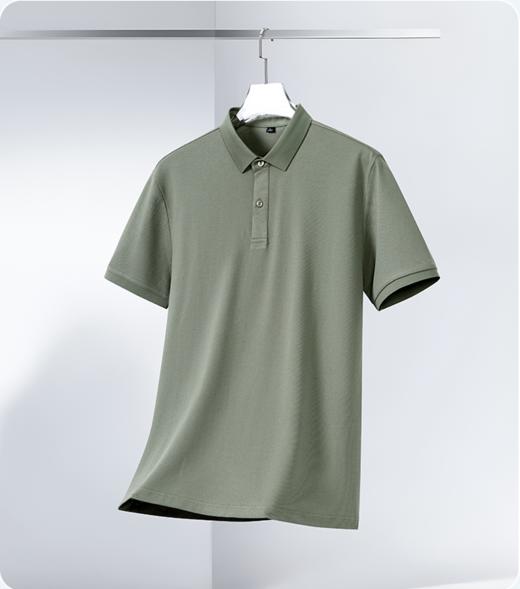 【丝光新疆棉   纯POLO衫】占姆士2025夏季新款男女同款重克数7A抗菌纯色POLO衫 T恤衫   一款7色 商品图6