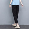 丁摩 夏装棉麻休闲时尚九分裤新款女装薄款松紧腰裤子5ZF-2207 商品缩略图3