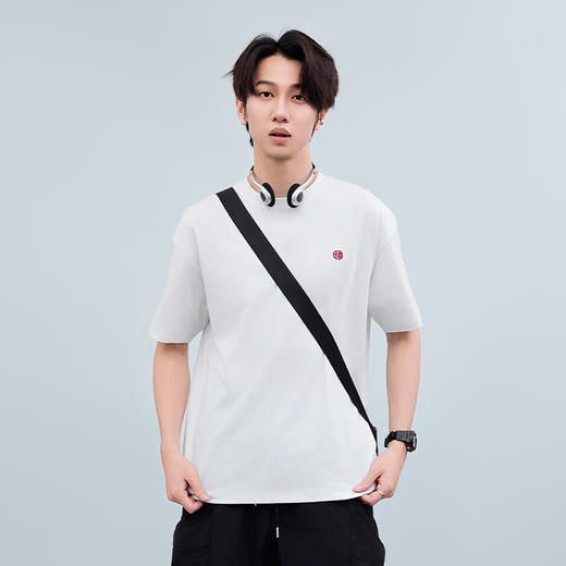 【断码清仓】HX 夏季圆领短袖T恤凉感科技微宽松版型/S102522721101/02 商品图4