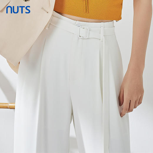 NUTS夏季新品纯色宽松时尚通勤百搭长裤322073195B 商品图4