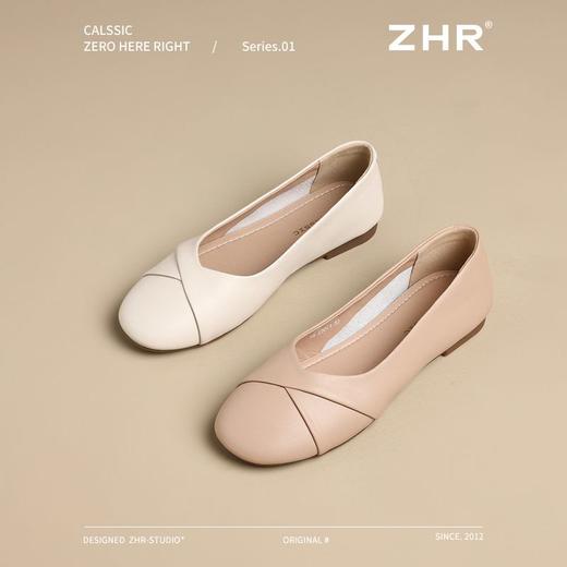 ZHR则则软底舒适浅口单鞋2025新款一脚蹬平底鞋气质豆豆鞋小皮鞋 商品图2