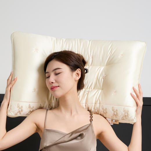 自然醒蚕丝乳胶美肌枕头护颈椎助睡眠专用枕头美肤护颈深睡枕家用一对枕头芯XK 商品图5