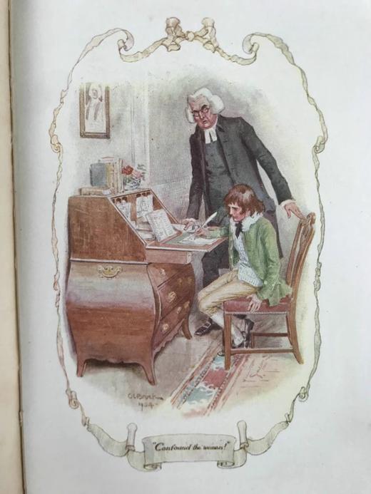 1904年 盖斯凯尔夫人《克兰福德》 C.E.布洛克25幅彩色插图 漆布精装32开 商品图14