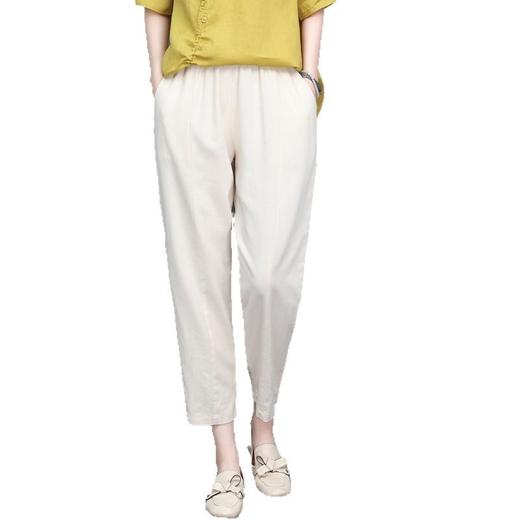 丁摩 夏装棉麻休闲时尚九分裤新款女装薄款松紧腰裤子5ZF-2207 商品图4