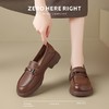 ZHR则则头层牛皮复古优雅乐福鞋女鞋2024新款金属衔扣百搭小皮鞋 商品缩略图8