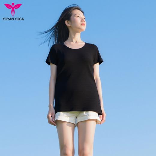 悠妍宽松落肩男女同款瑜伽服短袖T恤DX25530 天丝棉面料 商品图1