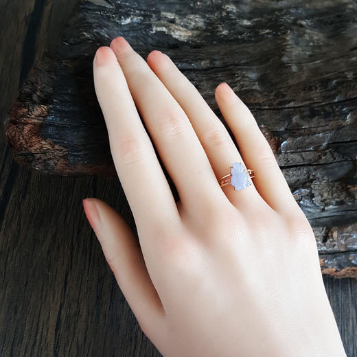 【天然正品】A货翡翠AU750玫瑰金镶钻镶天然糯种紫罗兰金鱼翡翠（年年有余）戒指14.5号（戒圈可改）女士现售价：1880！220325AH46 商品图7