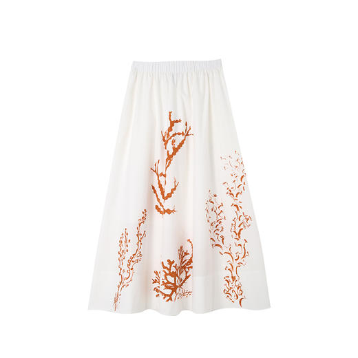 VIMAGE纬漫纪度假风珊瑚印花高腰浪漫显瘦A字半身裙2025夏季新款V2306917 商品图7