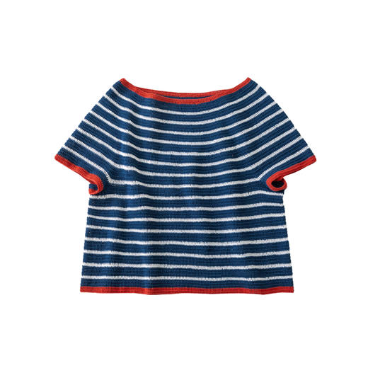 苏苏姐家至简育克条纹短袖手工diy钩针棉线蕾丝衣服毛线团材料包 商品图4