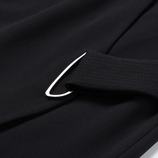 L191Y0310091136   LAUREL  歌力思集团-Laurel黑色立领七分袖不对称中长款春装衬衫裙连衣裙 商品图5