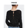 VIMAGE纬漫纪慵懒感时尚垂坠小众设计针织衫上衣春季新款V2301918 商品缩略图4