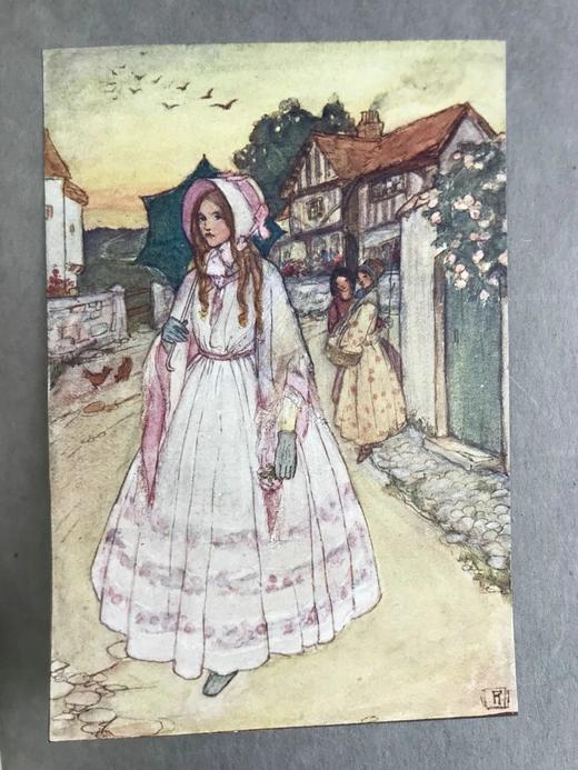 约20世纪早期 克里斯蒂娜·罗塞蒂诗集 弗洛伦斯·哈里森36幅彩色手工贴图34幅黑白插图 漆布精装16开 商品图9