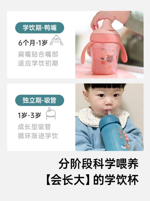 Suavinex苏维妮学饮杯漫步森林鸭嘴杯6个月1岁以上宝宝儿童水杯401204 401205 401207 商品图1