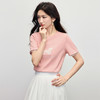 【专属特价】熙世界粉色小狗刺绣T恤女夏季2025新款蕾丝拼接短袖正肩体恤上衣 商品缩略图4