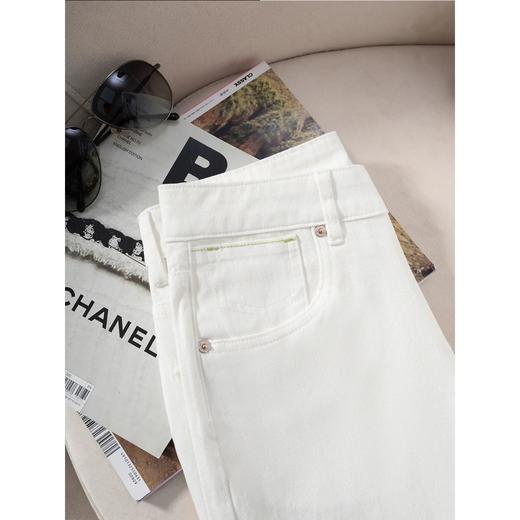 「自」全新升级【铂金会员165/天猫219/差价54】(35103)洛诗琳简约白色牛仔裤窄版阔腿裤2025夏季新款薄款直筒裤35103 商品图2