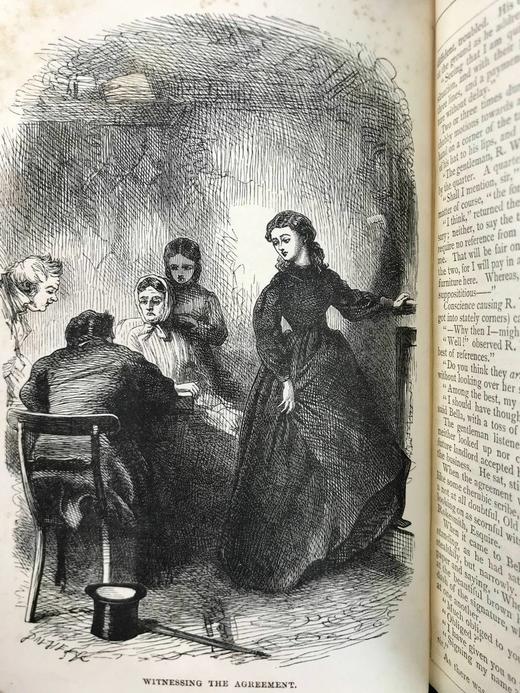 约19世纪后期 狄更斯《我们共同的朋友》 8幅插图 真皮精装36开 商品图4