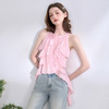 【伊甸园玫瑰】纯欲不规则荷叶边挂脖无袖衬衫女春夏衬衣V0750288 商品缩略图2