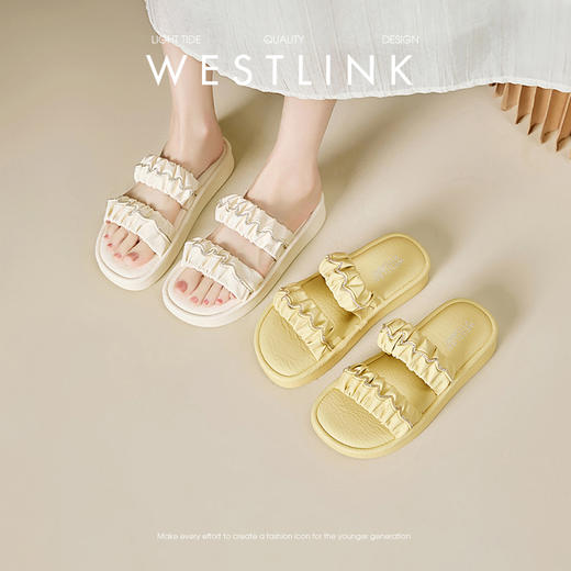 西遇法式小凉拖鞋女新款夏季仙女风软底厚底凉鞋配裙子一字拖K1156800 商品图0