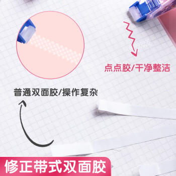 晨光(M&G)文具点状双面胶 8m*6mm双面点点胶 双面胶带 可擦除 小清新3支装开学必备AJD73204 商品图0