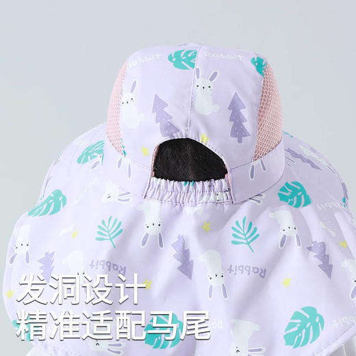 【UPF50+ 送口哨】儿童防晒渔夫帽夏季防紫外线宝宝遮阳帽男孩女孩太阳帽大帽檐披风 商品图1