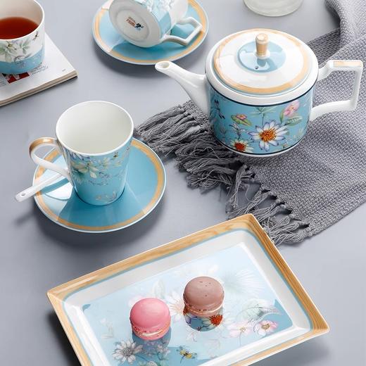 英式下午茶茶具 骨瓷咖啡具欧式 配点心盘6人适用家用送礼咖啡具繁花似锦6人用16头咖啡具 商品图4