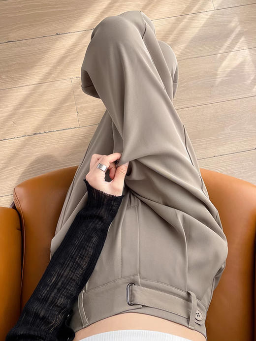 【百图lulu定制】【建模西裤】【建模西裤】凉感 冰丝 高腰 收肚子 窄版直筒裤 薄款 休闲裤 商品图11