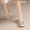 ZHR则则法式复古水钻方扣平底单鞋女2025新款百搭浅口一脚蹬女鞋 商品缩略图7
