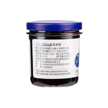 今明后 纯熬蓝莓果酱大颗粒果肉0脂无添加防腐剂早餐面包酸奶酱 170g*1 /粮油调味 /调味品 /西式酱料 商品图1