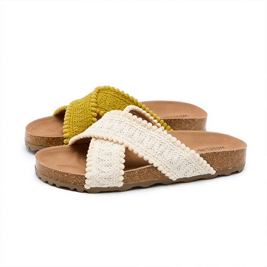 西遇厚底凉拖鞋女夏季外穿新款波西米亚复古勃肯软木一字拖鞋K1156753 商品图5