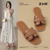 ZHR拖鞋女鞋2025新款夏季外穿平底一字拖女法式时尚罗马沙滩凉鞋 商品缩略图0