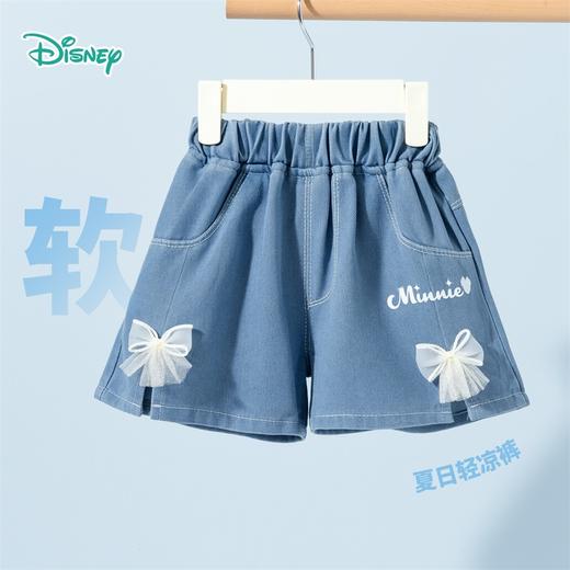 迪士尼2025夏季女新款牛仔短裤柔软舒适休闲裤卡通米妮印花透气短裤ZD2EK021 商品图1