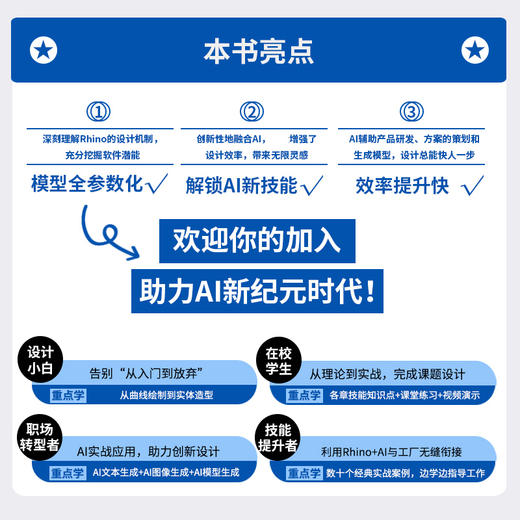 AI赋能Rhino产品造型创意设计 Rhino 8.0视频教学版 Rhino教程书籍产品造型设计渲染建模 商品图1