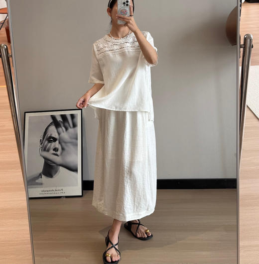 自留款亚麻花苞半身裙051202 商品图1