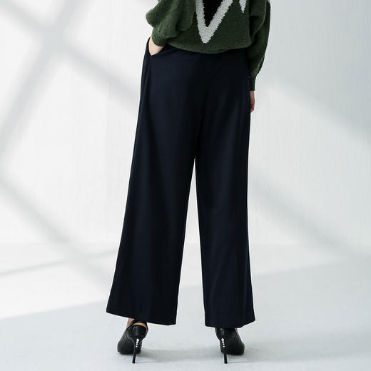 6941037046712 哥文花园COVEN GARDEN  商场同款秋冬羊毛纯色高腰阔腿长裤宽松女 商品图2