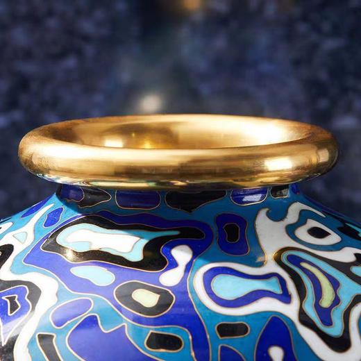 朱炳仁铜 元起青花彩铜瓶系列艺术收藏品仁彩珐琅十二式 非遗摆件 商品图4