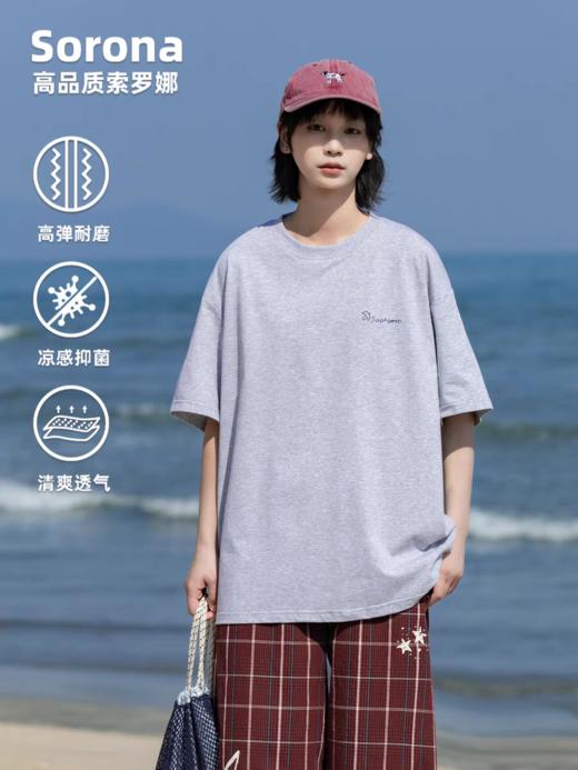 早乙女惠子saotome/STMDX252219/后背群鸟印花短袖T恤 商品图2