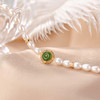 【天仙碧玉】S925纯银镀金和田玉碧玉淡水珍珠平安扣手串【CW-SL11627-11】 商品缩略图2