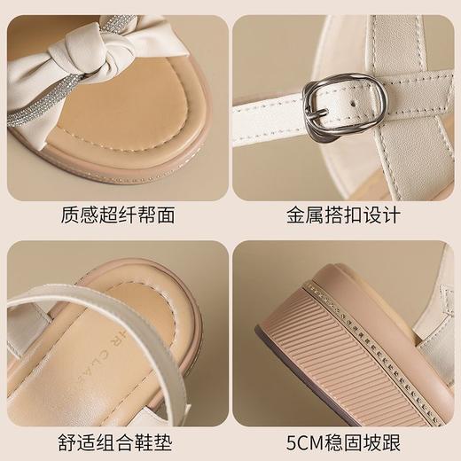 ZHR坡跟凉鞋女2025新款夏季网红高级水钻凉鞋轻便厚底增高凉鞋女 商品图2