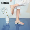 预售7天|Safiya/索菲娅2025仙女风闪钻蝴蝶一字带低跟两穿平底凉拖鞋 SFD2110410 商品缩略图4