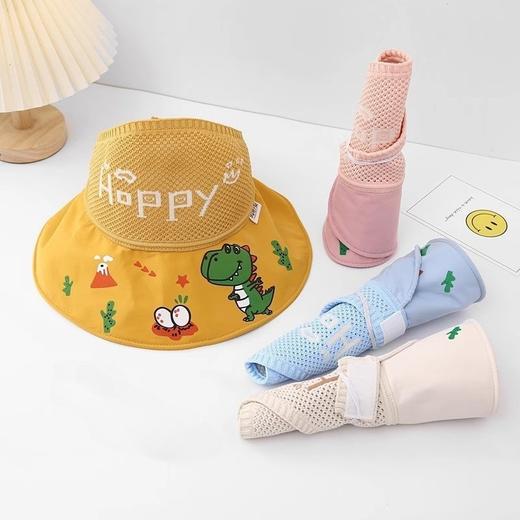 【镂空帽顶结构，透气不易闷~】儿童防晒帽可折叠 夏季小黄帽宝宝遮阳帽 女童空顶帽男孩太阳紫外线-QQ 商品图3
