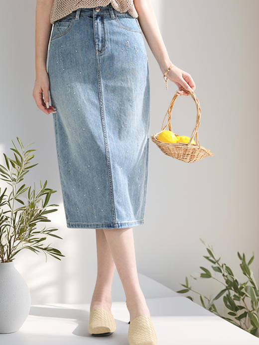 M1臣禾	【烫钻半裙】时髦休闲牛仔半身裙	JZ252030358 商品图11