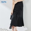 NUTS夏季新品黑色时尚优雅气质松紧腰遮肉显瘦半身裙322063018B 商品缩略图1