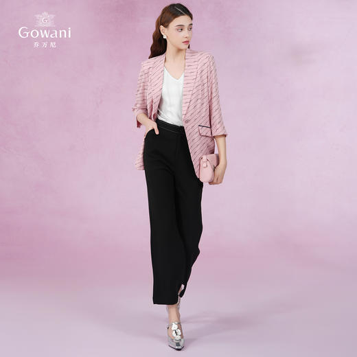 乔万尼休闲裤直筒显瘦百搭垂顺感黑色裤子EI2F847 商品图2