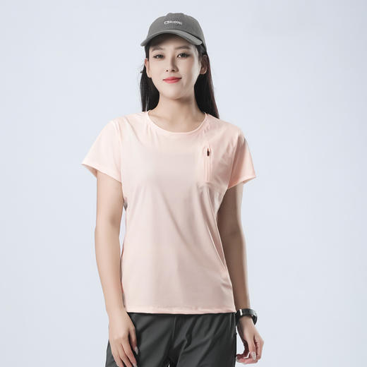 百媚生 凉感冰丝T恤夏季户外透气圆领短袖8507 商品图8
