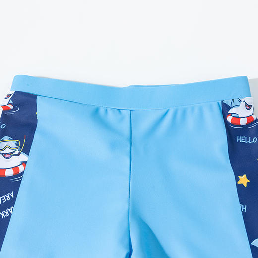 贝贝怡儿童泳衣套装分体男童中大童夏季新款男孩游泳衣泳帽整套ZB2EP007 商品图5