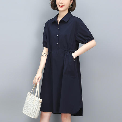 丁摩 休闲宽松显瘦遮肚子连衣裙女夏季新款洋气直筒裙5ZF-5123 商品图2