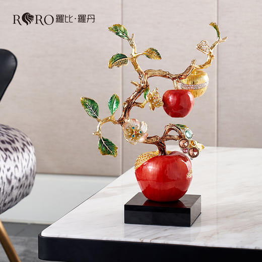 【彼达思】罗比罗丹平安喜乐摆件珐琅彩苹果新居搬迁商务送礼 商品图0